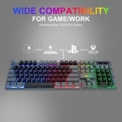 Clavier et souris de jeu CHONCHOW Combo RVB LED rétroéclairé USB filaire Clavier 3200 dpi Souris mécanique Sensation Compatible 