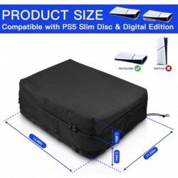 Housse anti-poussière horizontale compatible avec la console PS5 Slim, protection anti-poussière en nylon pour Playstation 5 Sli