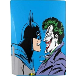 Skinit Decal Gaming Skin Compatible avec la console PS5 - Licence officielle Warner Bros Batman vs Joker - Design de fond bleu