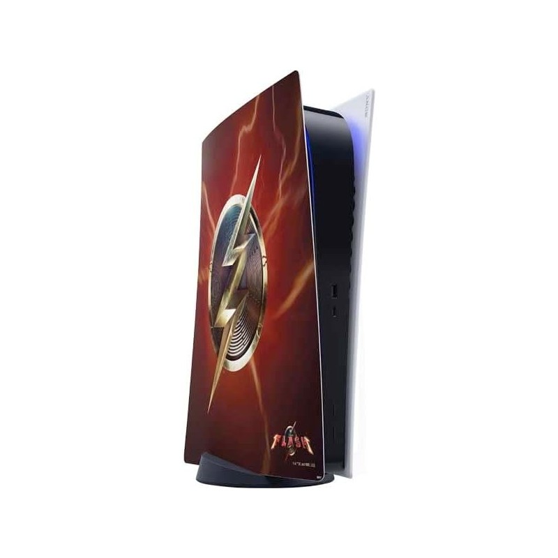 Skinit Decal Gaming Skin compatible avec la console PS5 Digital Edition - Affiche de logo du film The Flash de Warner Bros sous 