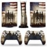 Soldats Drapeau Américain pour PS5 Skin Console et Contrôleur Accessoires Couverture Skins Anime Vinyle Couverture Autocollant E