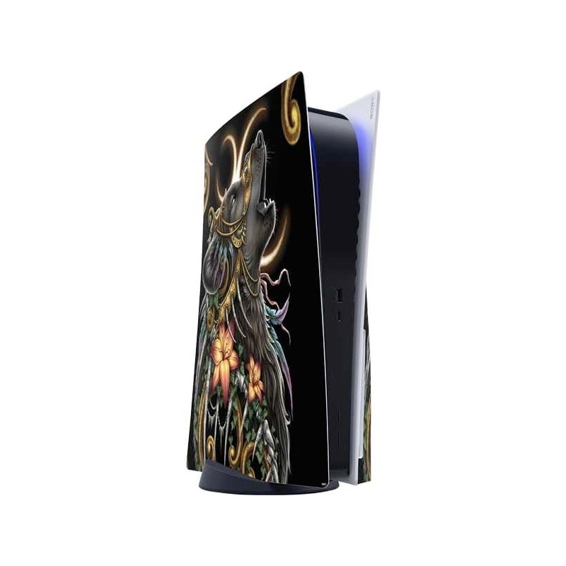 Skinit Decal Gaming Skin Compatible avec la console PS5 - Sarah Richter Wolf Howling par Sarah Richter Design