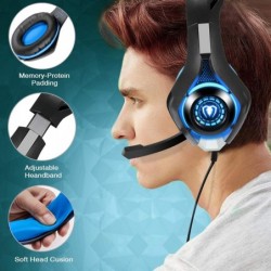 Casque de jeu professionnel BlueFire 3,5 mm avec micro et lumières LED pour PlayStation 4, PS5, Xbox One, ordinateur portable, o