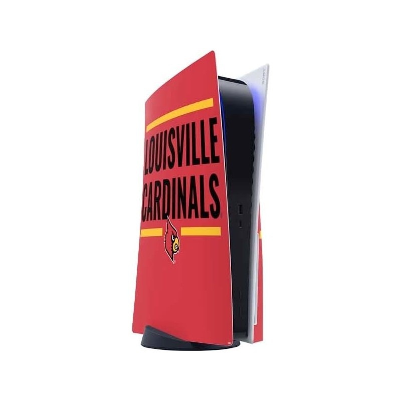 Skinit Decal Gaming Skin compatible avec la console PS5 - Motif rayé des Louisville Cardinals sous licence officielle