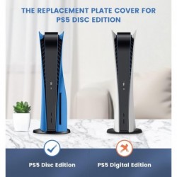 Plaque PS5 Starlight Blue Faceplate PS5 Cover Skin Remplacement, Playstation 5 Console de jeu Coque rigide antichoc ABS anti-ray