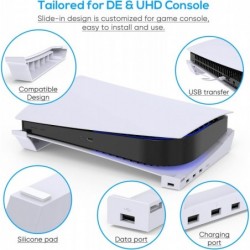 FYOUNG Support de port USB horizontal pour PS5, support de base compatible avec PlayStation 5 Disc & Digital Edition, support d'