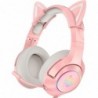 Casque de jeu PHNIXGAM Pink Girl pour PS4, PS5, Xbox One (sans adaptateur), casque supra-auriculaire filaire avec oreilles de ch