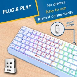 Clavier de jeu sans fil Klim Chroma RGB - Batterie rechargeable longue durée - Saisie rapide et silencieuse - Clavier sans fil r