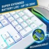 Clavier de jeu sans fil Klim Chroma RGB - Batterie rechargeable longue durée - Saisie rapide et silencieuse - Clavier sans fil r