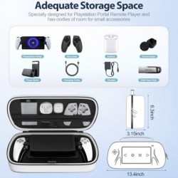 Étui de transport PS Portal compatible avec le lecteur à distance Playstation Portal, étui PS5 Portal avec poche zippée pour acc