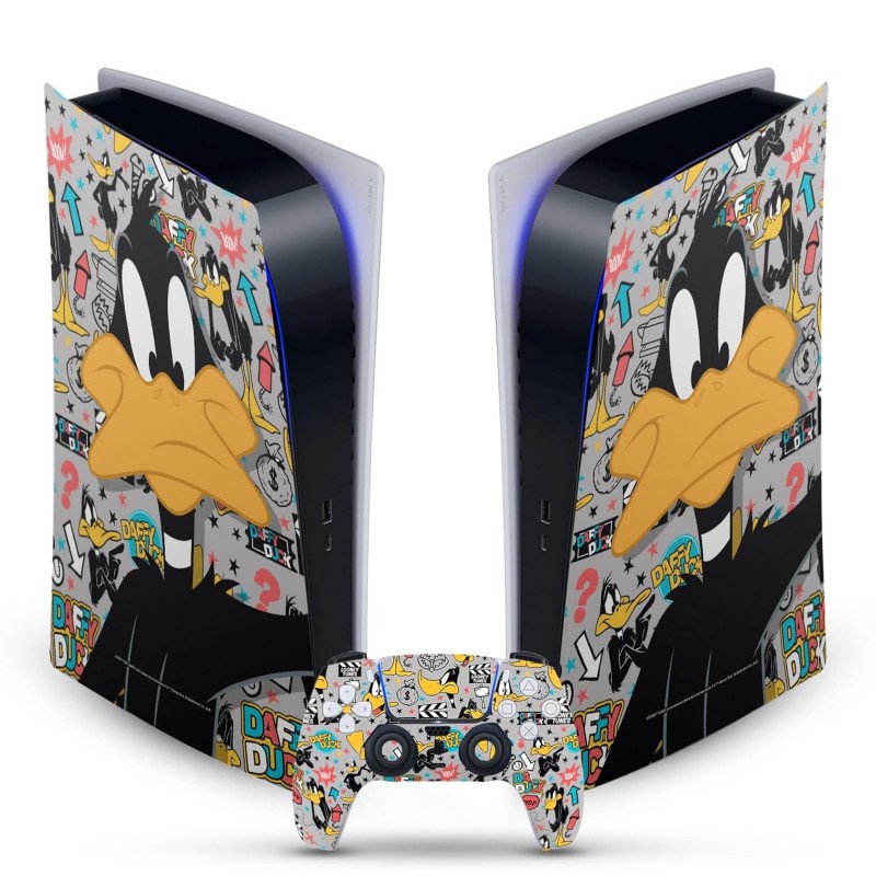 Autocollant de protection en vinyle pour façade de jeu avec graphismes et personnages de Looney Tunes Daffy Duck, sous licence o