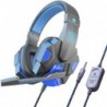 Casque de jeu stéréo pour PS4 PC Xbox One PS5 Controller, casque supra-auriculaire antibruit avec microphone, lumière LED, surro