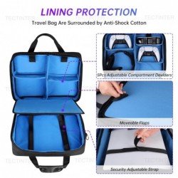 TECTINTER Étui de transport pour PS5, sac de voyage de protection pour manette de console PS 5, étui de rangement de grande capa