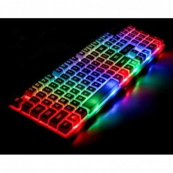 Clavier et souris de jeu filaire CHOCNHOW Clavier blanc rétroéclairé arc-en-ciel, touches lumineuses, touches multimédia, étanch