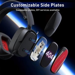 Casque de jeu sans fil SENZER X100 pour PS5 PS4 PC - Casque de jeu Bluetooth avec son superbe et micro, plaques latérales person