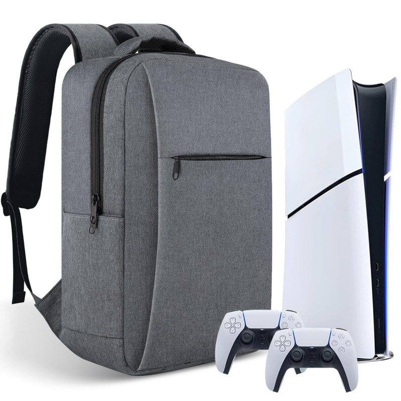 Sac à dos pour console de jeu PS5 Slim, sac de transport de voyage pour console Playstation 5 Slim, sac à dos de rangement compa