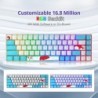 Clavier de jeu mécanique portable Owpkeenthy 60 %, mini clavier de bureau filaire RVB ultra compact 65 % rétroéclairé avec inter