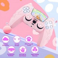 SIKEMAY Cute Cat Paw PS5 Controller Skin, PS5 Cover Case Anti-Slip PS5 Accessories Silicone Skin Protective Controller Grip pour