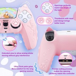 SIKEMAY Cute Cat Paw PS5 Controller Skin, PS5 Cover Case Anti-Slip PS5 Accessories Silicone Skin Protective Controller Grip pour