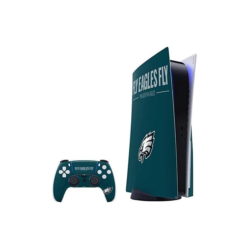 Skinit Decal Gaming Skin Compatible avec le pack PS5 - Conception de la devise de l'équipe des Philadelphia Eagles de la NFL sou