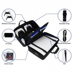 Étui de transport rigide Diocall pour PS5 et PS Portal, sac de voyage de protection pour console PlayStation 5, PlayStation Port