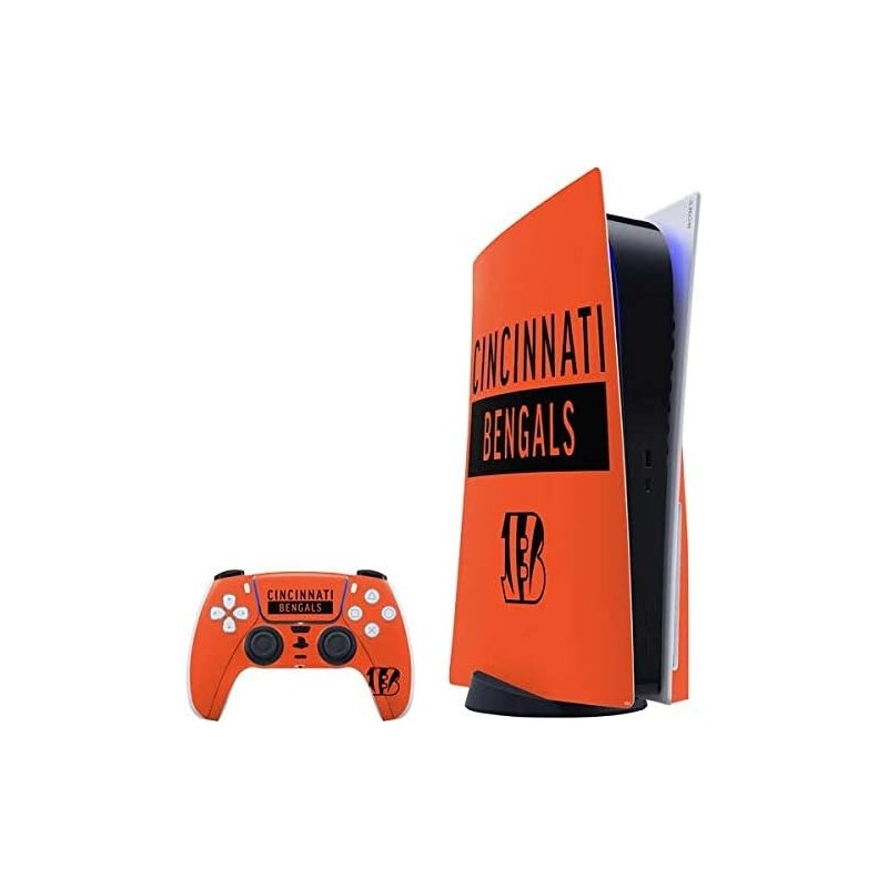 Skinit Decal Gaming Skin Compatible avec PS5 Bundle - Design de la série Performance Orange des Cincinnati Bengals de la NFL sou