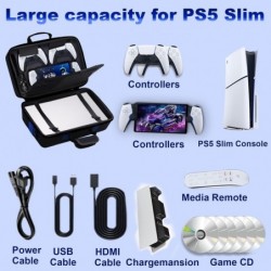 Étui de transport rigide pour PS5 Slim, sac de transport portable PlayStation 5 Slim compatible avec Disk Digital Edition, valis