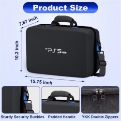 Étui de transport rigide pour PS5 Slim, sac de transport portable PlayStation 5 Slim compatible avec Disk Digital Edition, valis