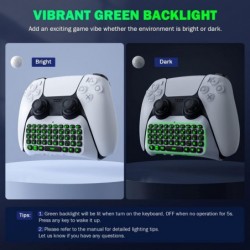 MoKo Mini clavier sans fil Bluetooth Chatpad pour PlayStation 5/Mini manette de jeu sans fil Bluetooth Chatpad pour PlayStation 