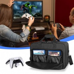 Trunab Sac de rangement pour console de jeu compatible avec PS5/PS5 Slim/PS4/PS4 Pro/PS4 Slim/Xbox One/, étui de transport de pr