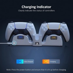 Chargeur de remplacement pour manette PS5 NexiGo pour support mural NexiGo, station de charge DualSense avec indicateur de charg