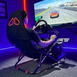 DIWANGUS Racing Simulator Cockpit Support de volant de course pliable avec siège Chaise de course Sim Racing pour Logitech G29 G