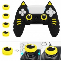 SIKEMAY Cat Paws Housse de protection antidérapante en silicone pour manette sans fil PlayStation 5 avec 2 poignées de pouce mig