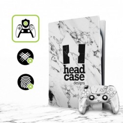 Autocollant de façade en vinyle marbré rose et doré Head Case Designs pour console Sony PlayStation 5 PS5 Disc Edition