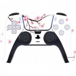 PlayVital Falling Cherry Blossom Full Set Skin Decal pour console PS5 Édition numérique, autocollant en vinyle pour manette PS5 