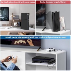 Support horizontal uniquement pour console PS5 Slim avec concentrateur USB à 4 ports, accessoires de support de base pour Playst