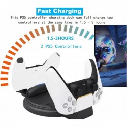 Support PS5, support vertical PS5 pour console PS5 Disc & Digital Edition, station de charge Dualsense pour contrôleurs Sony Dua