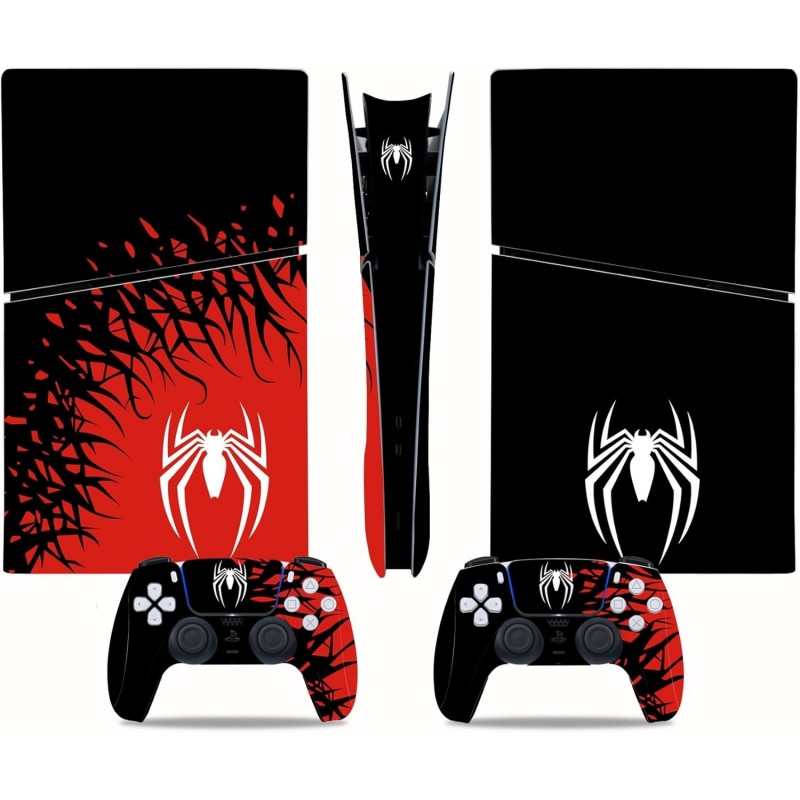 Autocollant en vinyle pour console et contrôleurs PS5 Slim Digital Edition - Spider